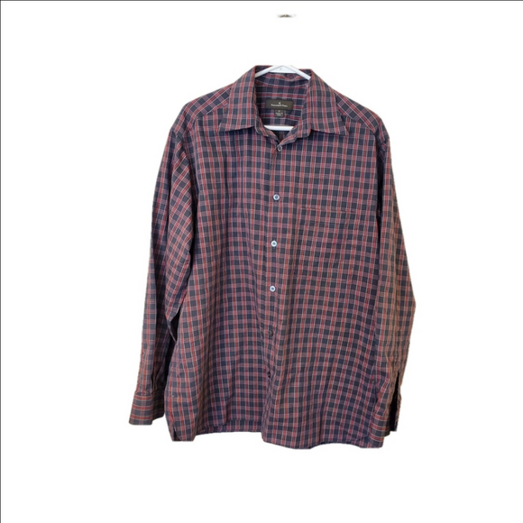 Ermenegildo Zegna Mens Long Sleeve Button Down Shirt. Black And Red. Size Med. - Picture 1 of 7